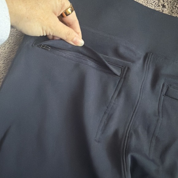 Athleta High Rise Pant, Size M Navy Blue Stretch Pull On Zip Ankle Back Pockets - Picture 4 of 10